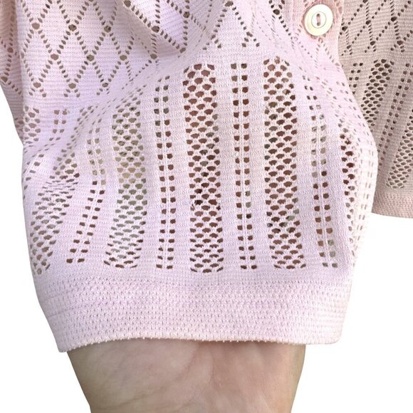 Fashion Formulas Pink Sheer Button Blouse Sleeveless Top Pants 3 Piece Set New S - Picture 14 of 16